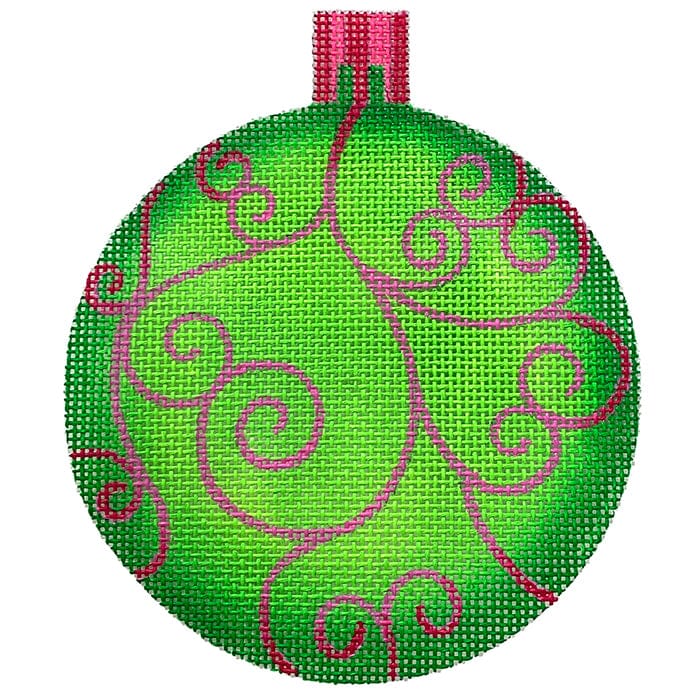 Green with Pink Scroll