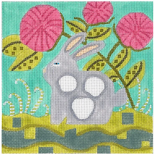 Grey Bunny in Garden