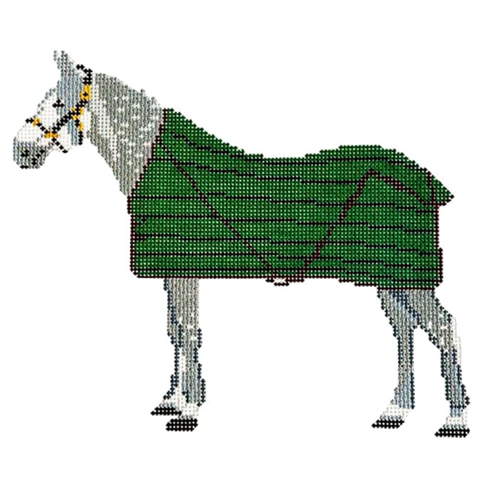 Grey Horse / Green Blanket