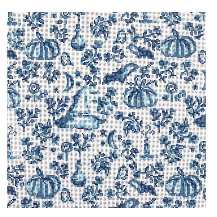 Halloween Toile Blue / White
