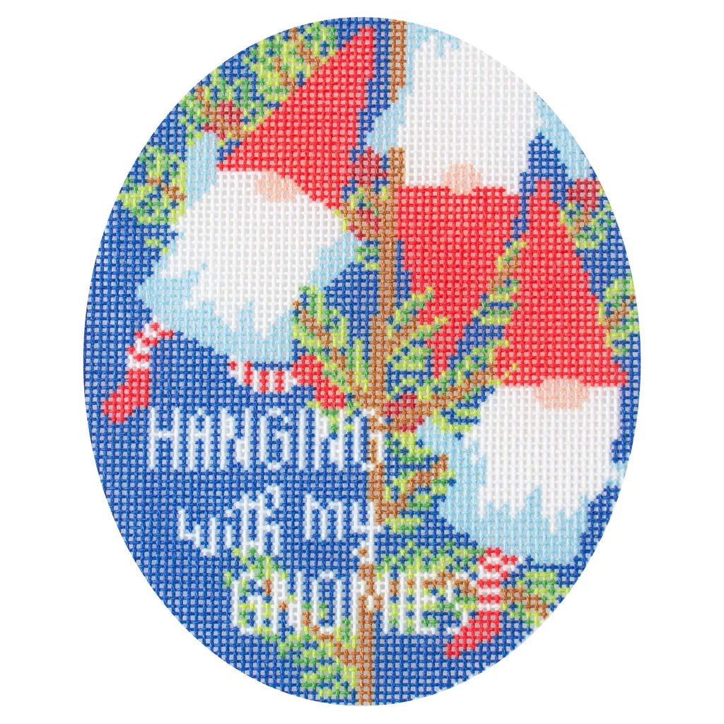 Hanging with my Gnomies Canvas with Stitch Guide