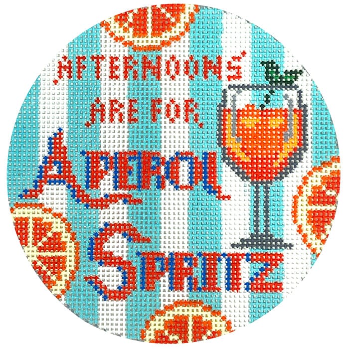 Round Happier Hour Coaster - Aperol Spritz
