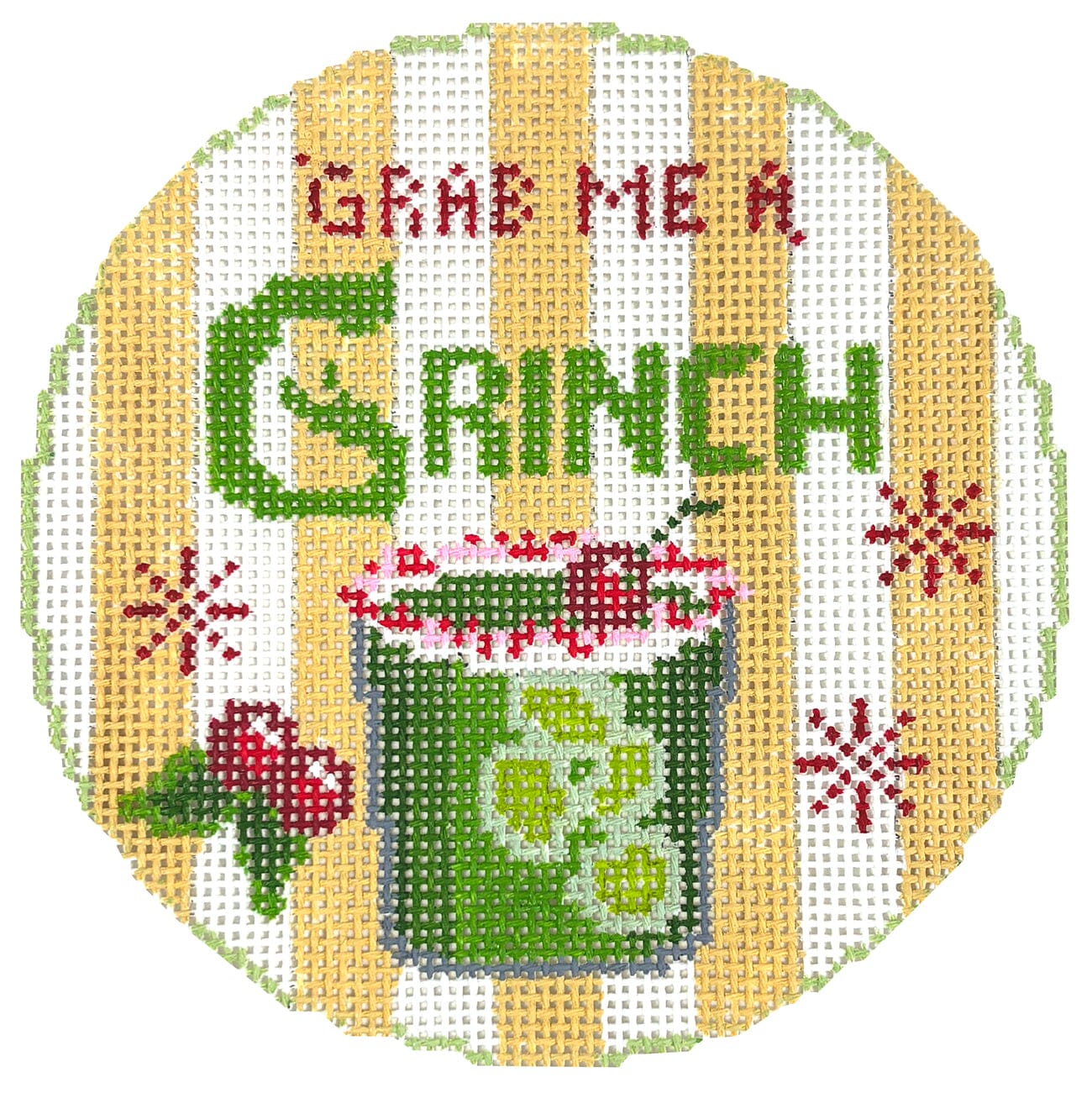 Round Happier Hour Coaster - Grab Me a Grinch