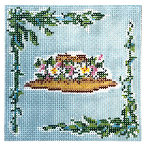 Hats of Hawaii - Brown Hat with Pink Flowers