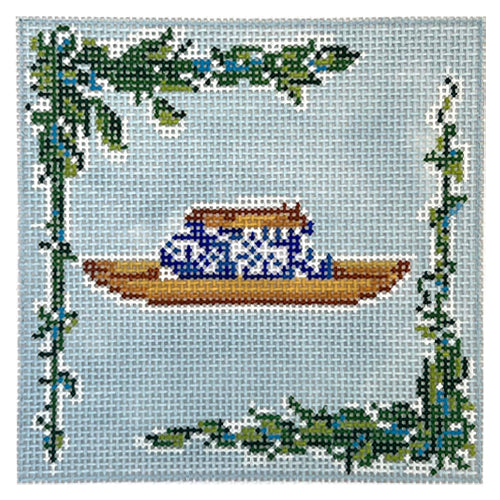 Hats of Hawaii - Brown Hat with Blue Flowers