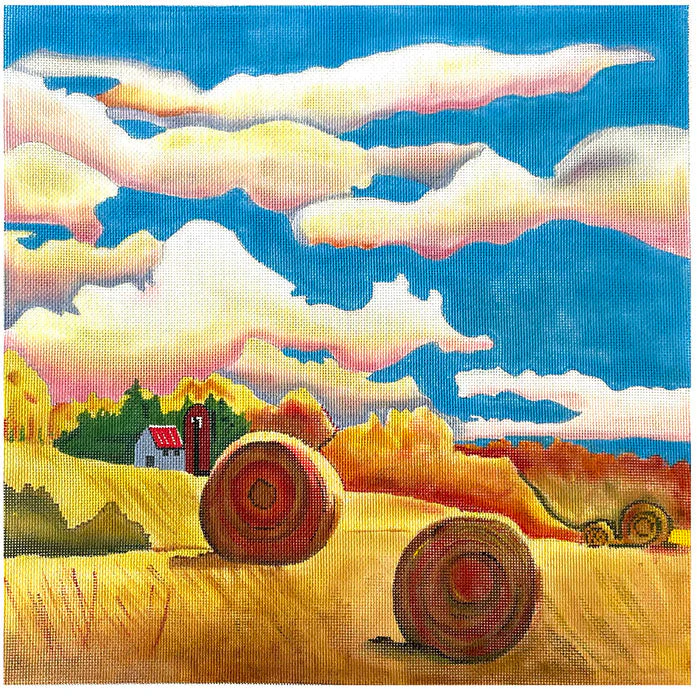Haybales and Clouds