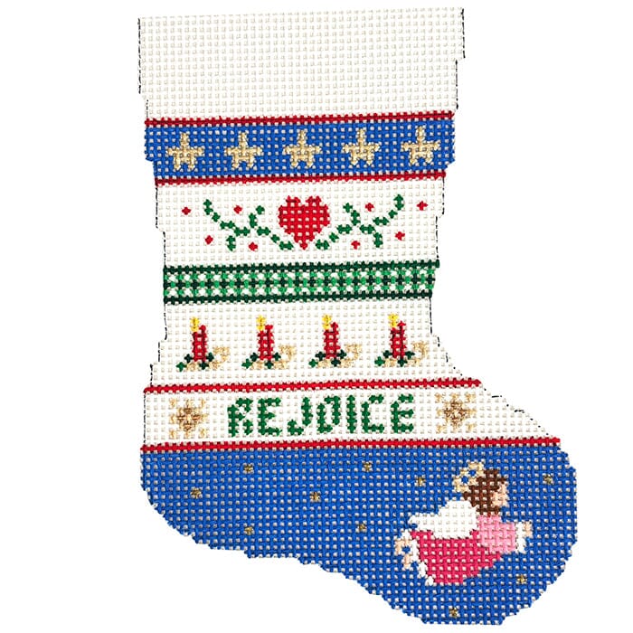 Heart, Candle, Angel Stripe - Mini Stocking