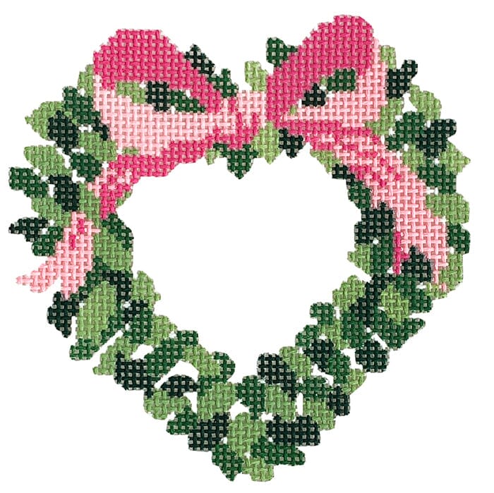 Heart Shaped Wreath Pink Bow
