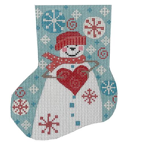 Heart Snowman Mini Stocking