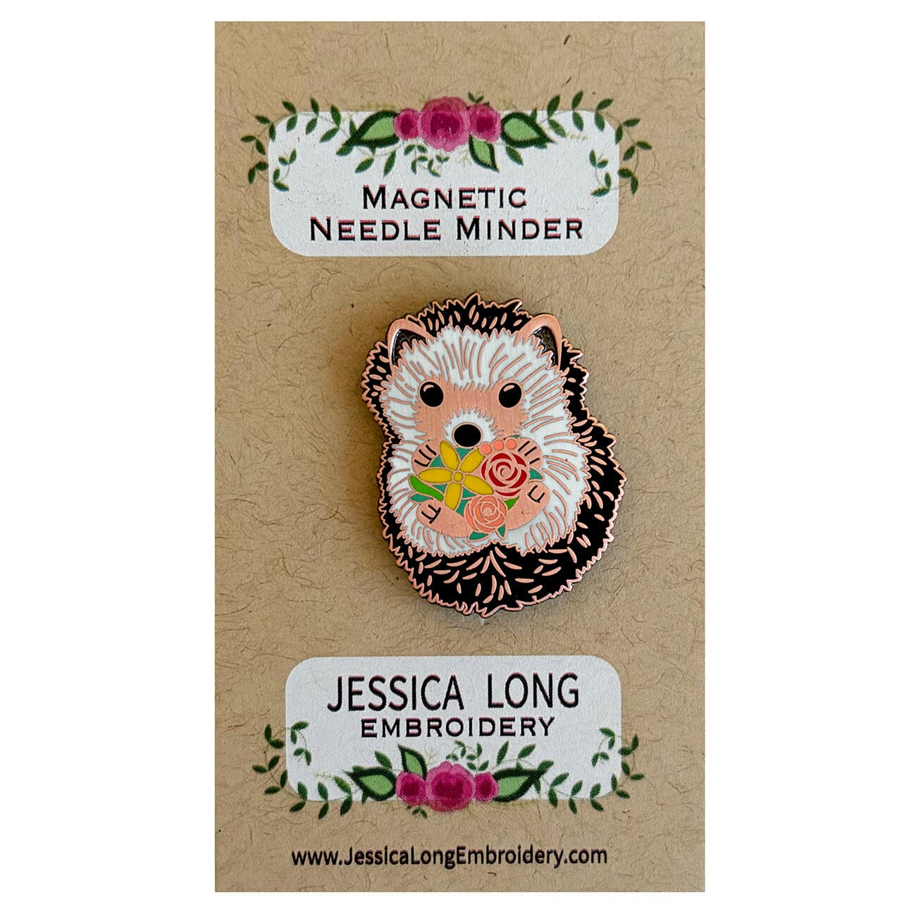 Hedgehog Enamel Needle Minder