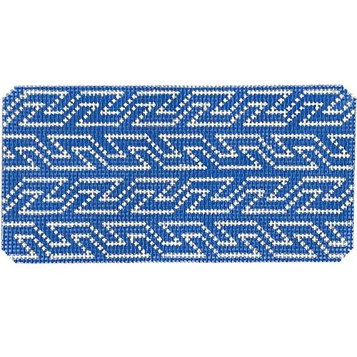 Blue and White Geometric Sunglass Case