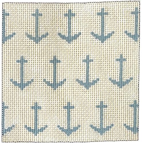 Cream and Blue Anchors Square