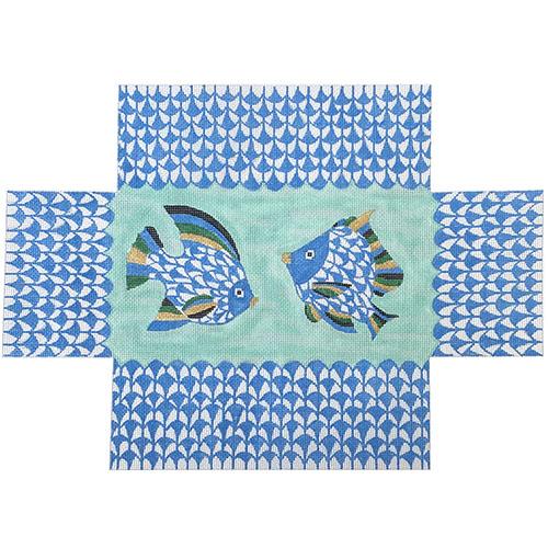 Fishnet Tropical Fish Brick Cover in Blue
