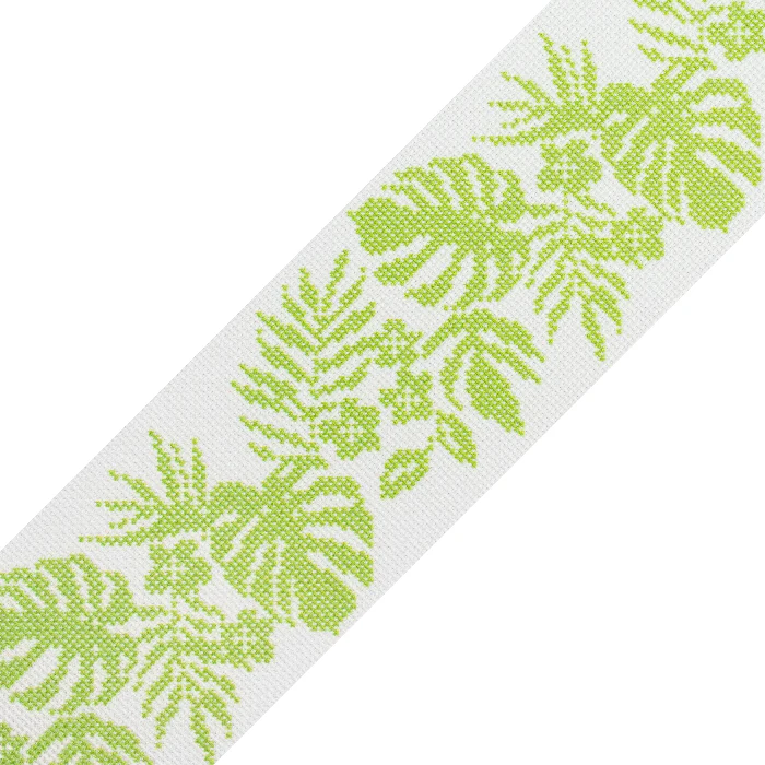 Hibiscus Band - Green on White