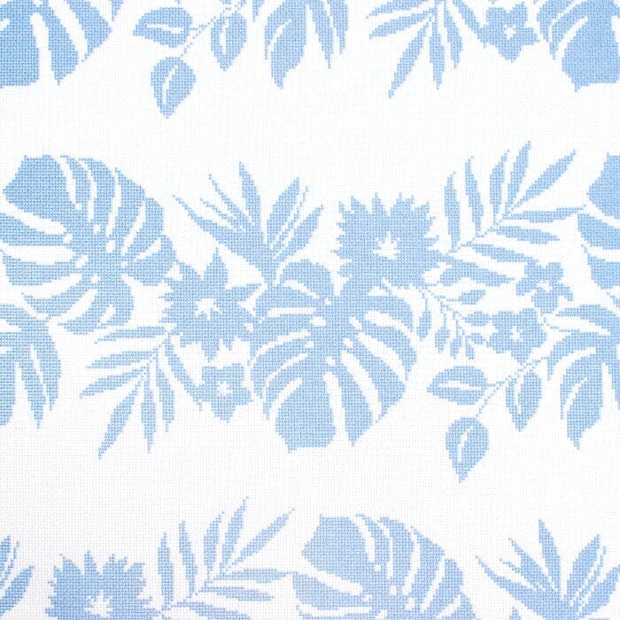 Hibiscus Pillow - Blue on White