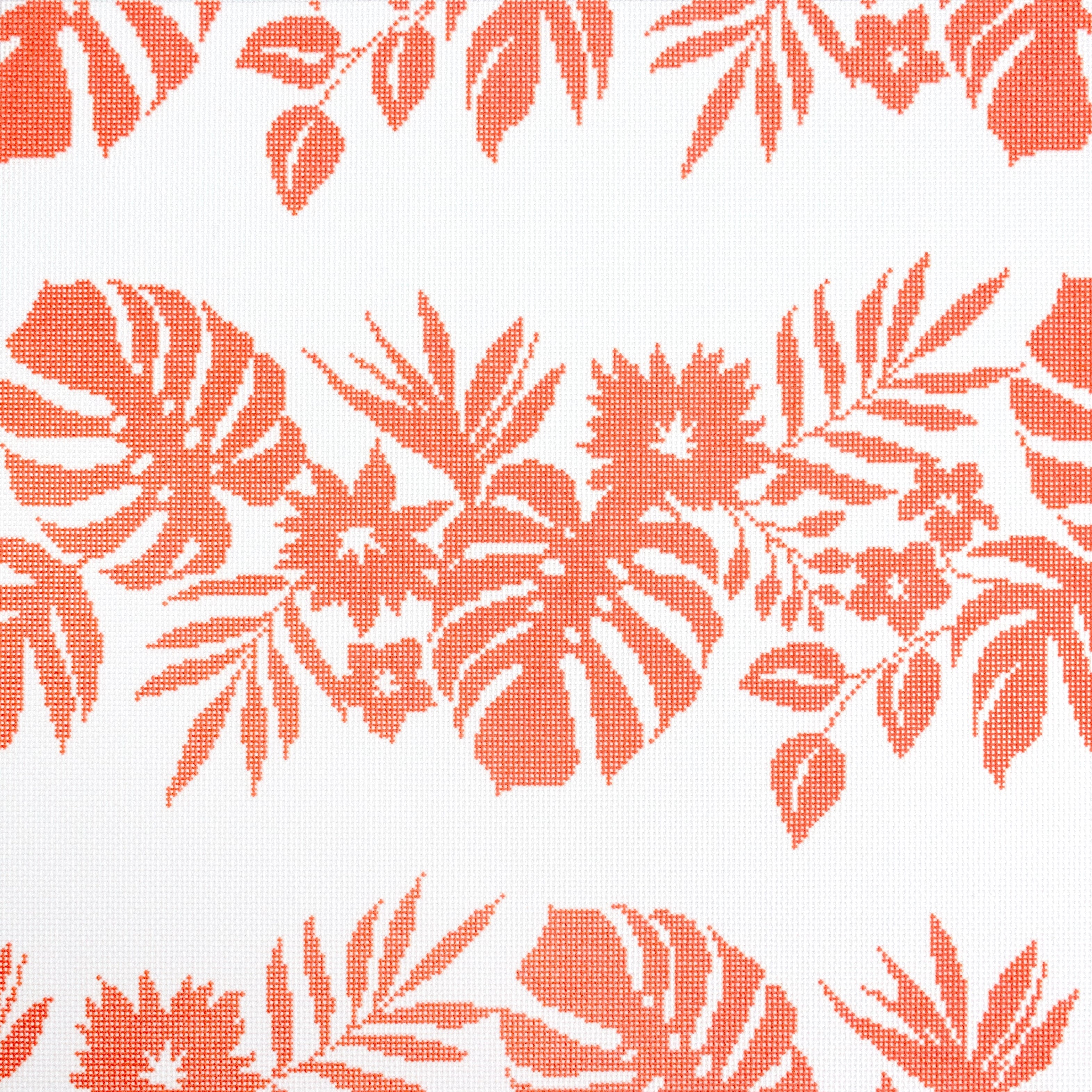Hibiscus Pillow - Orange on White - Image 2