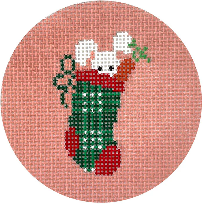 Holiday Bunny Stocking Round