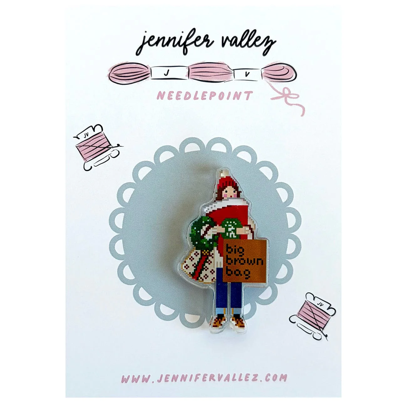 Holiday Shopper Acrylic Needle Minder