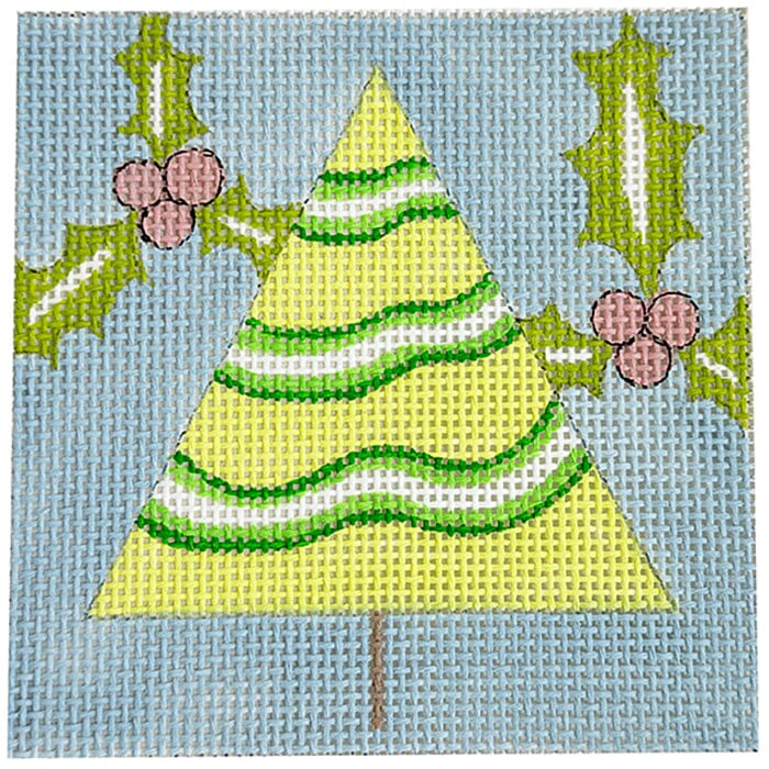 Holly Tree Square Ornament