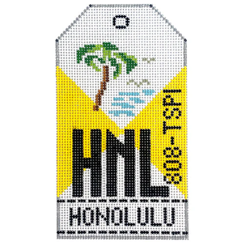 Honolulu HNL Retro Travel Tag