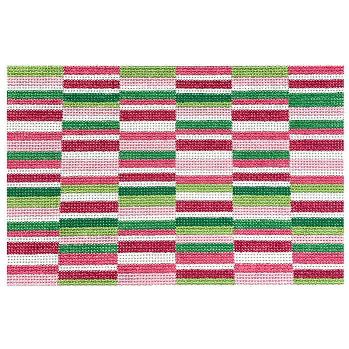 Horizontal Pinks Greens Stripe Clutch