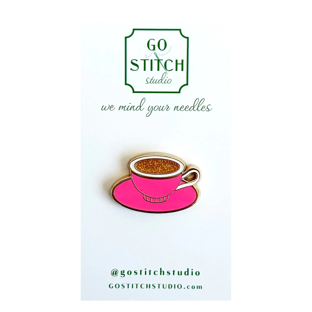 Hot Pink Tea Cup Needle Minder