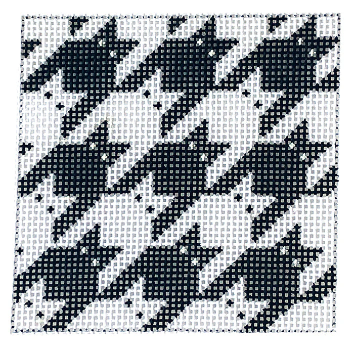 Houndstooth Kitty 3x3 Black and White