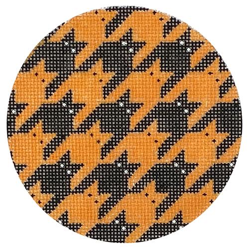 Houndstooth Kitty - Orange & Black