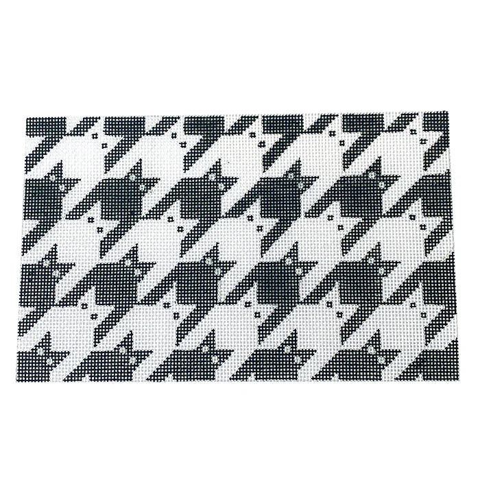 Houndstooth Kitty Wristlet - Black and White
