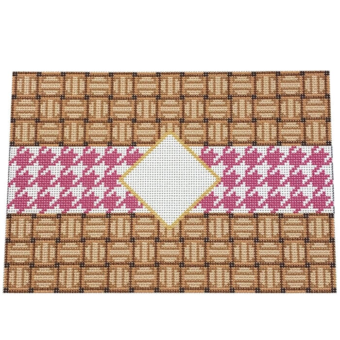 Houndstooth/Mono Clutch Pink