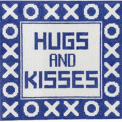 Hugs and Kisses Pillow - Blue