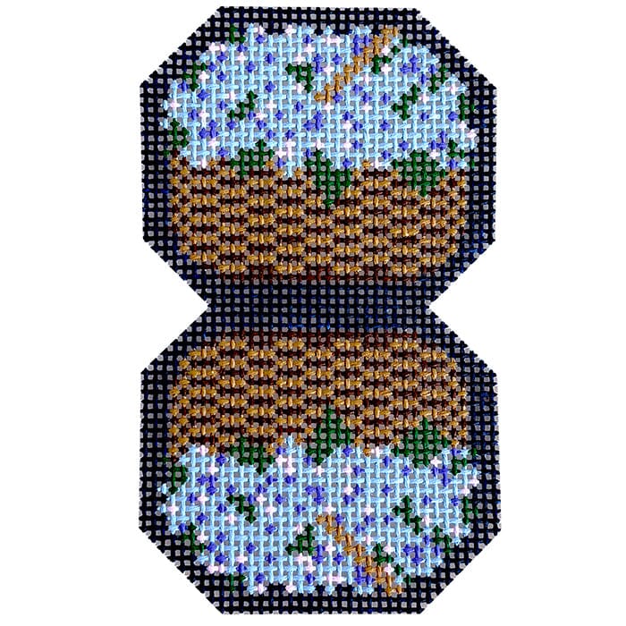 Hydrangea Basket - Double Fob Navy