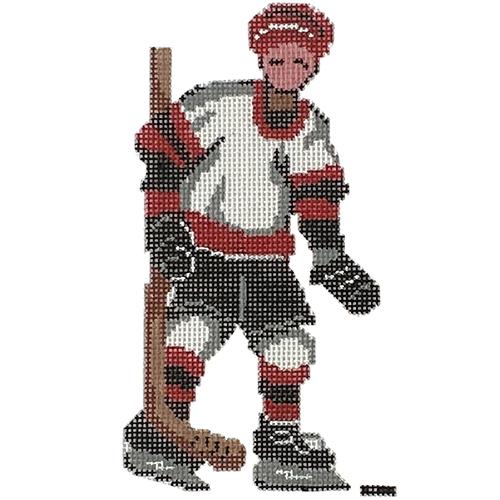Ice Hockey Player - Red & White Uniform
