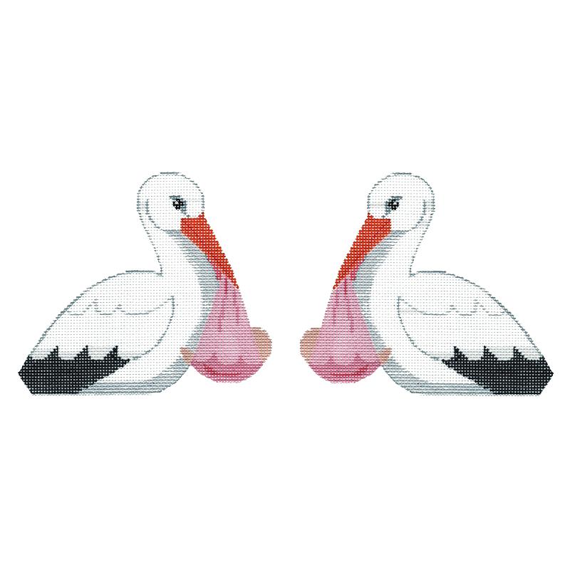 It's a Girl Stork 2-Sided Clip-On
