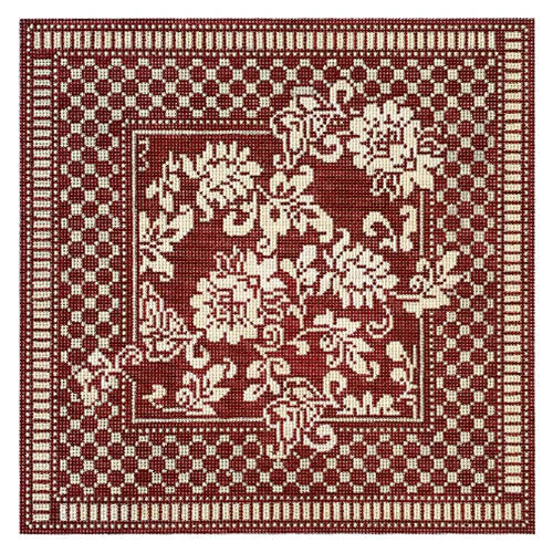 J Karen's Red Damask Pillow 13 mesh