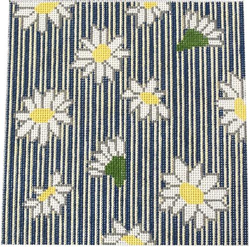 Daisy on Blue Stripe Pillow