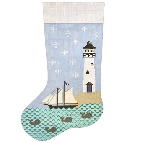 Sailboat & Lighthouse Stocking
