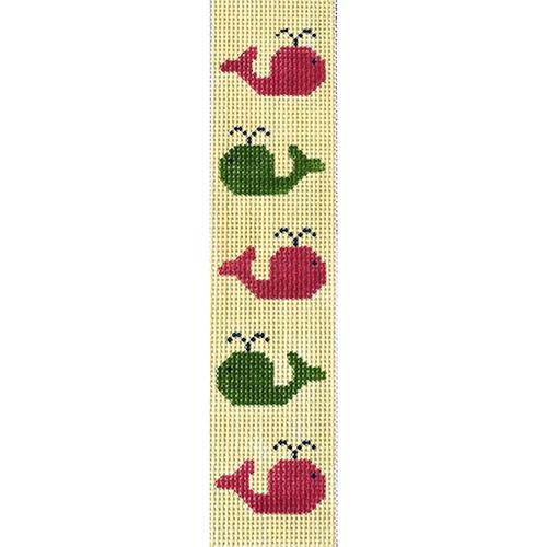 Pink and Green Whales Bookmark