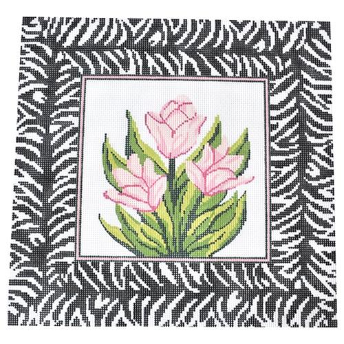 Zebra Tulips Pillow