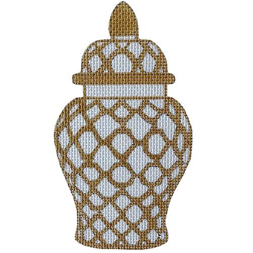 Ginger Jar - Gold Lattice