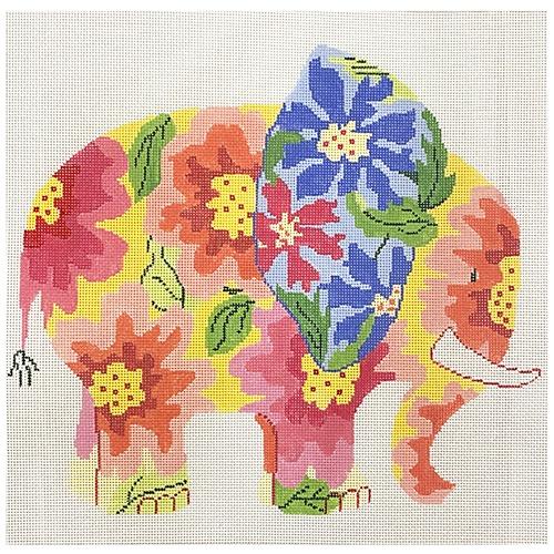 Snazzy Floral Elephant