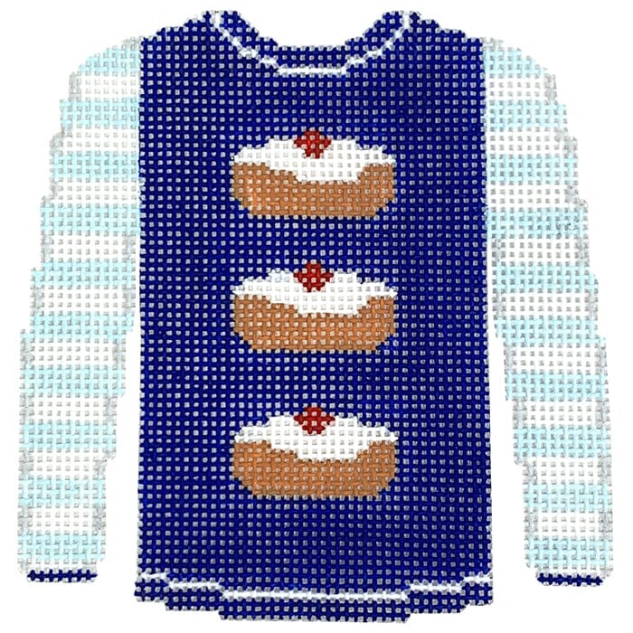 Jelly Donuts on Royal Blue Sweater