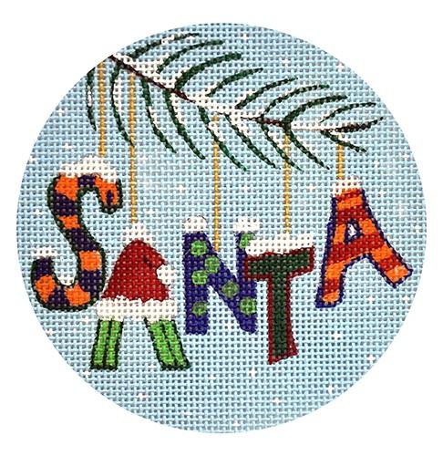 Christmas Words - Santa in Blue & Orange