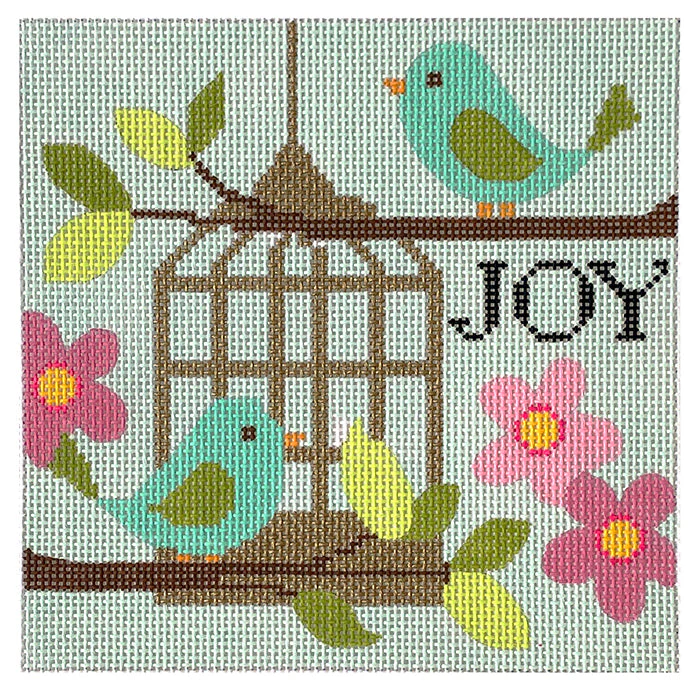 Joy Birds and Birdcage on 13 mesh