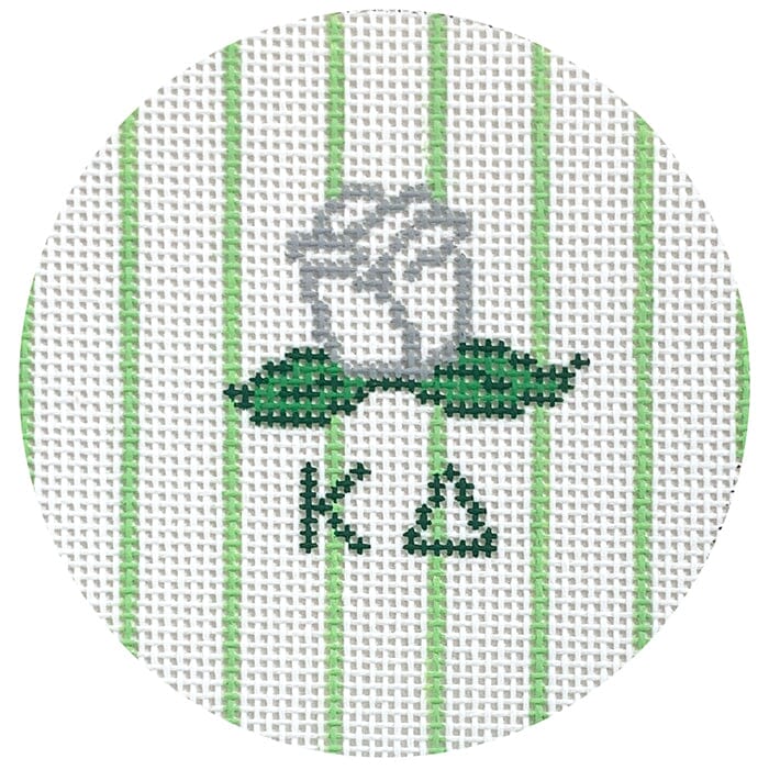 Kappa Delta 3" Round with White Rose