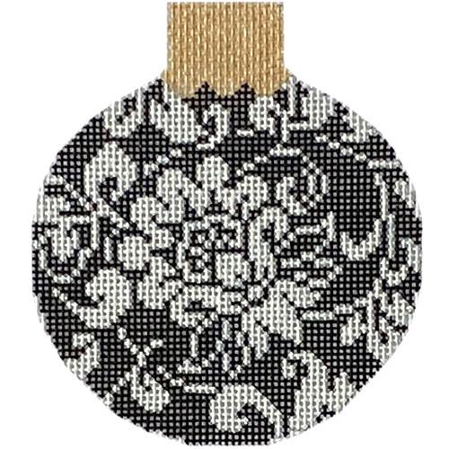 Karen's Damask Reflection Bauble - Black & White