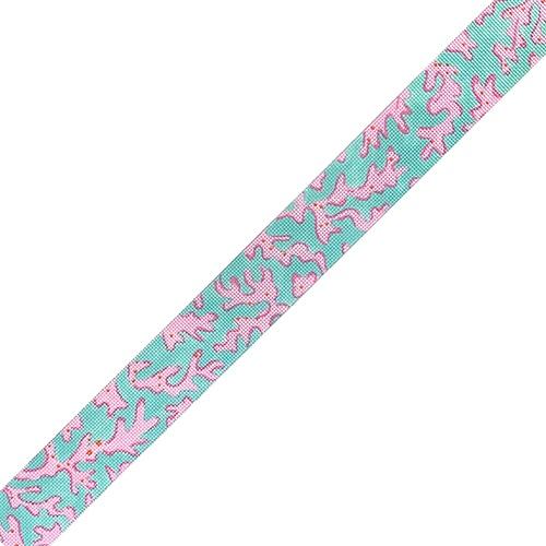 Lilly Inspired Fuchsia & Orange Coral Belt on Caribbean Blue