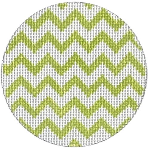 Bright Disk Letter - Lime and White Zigzag