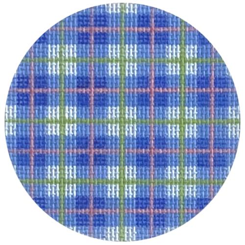 Bright Disk Letter - Madras Plaid - Blue, Lime, Bubblegum Pink