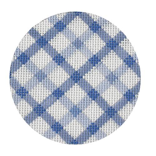 Bright Disk Letter - Periwinkle Double Crisscross Gingham
